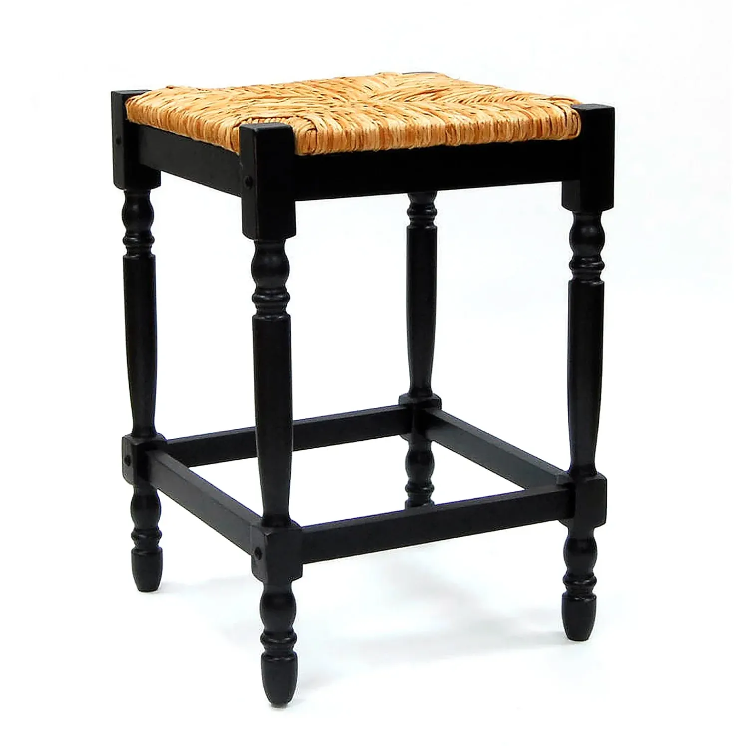 Plow & Hearth Footstools>24"-High Counter Stool with Handwoven Rush Seat