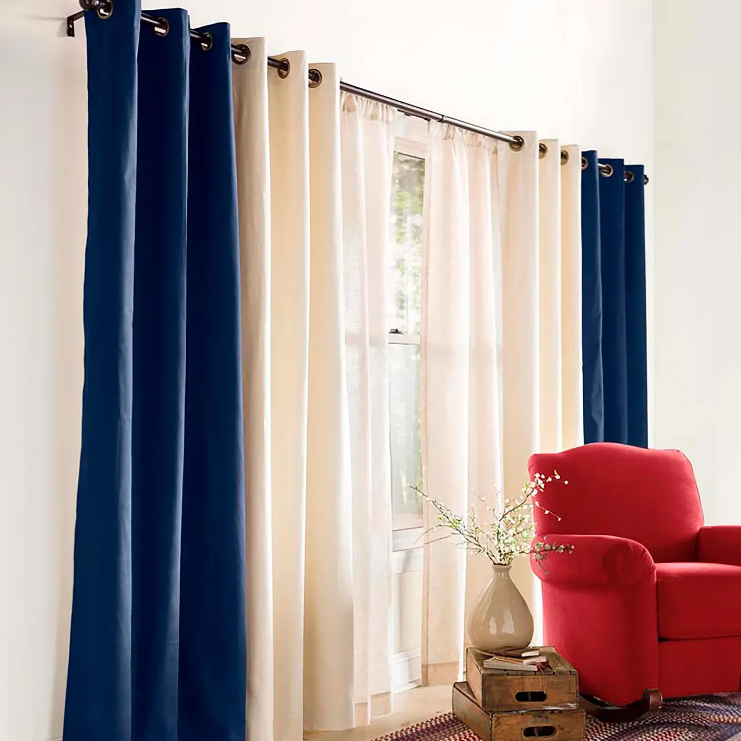 Plow & Hearth Curtain Panels>84"L Double-Width Thermalogic Energy Efficient Insulated Solid Grommet-Top Curtain Pair