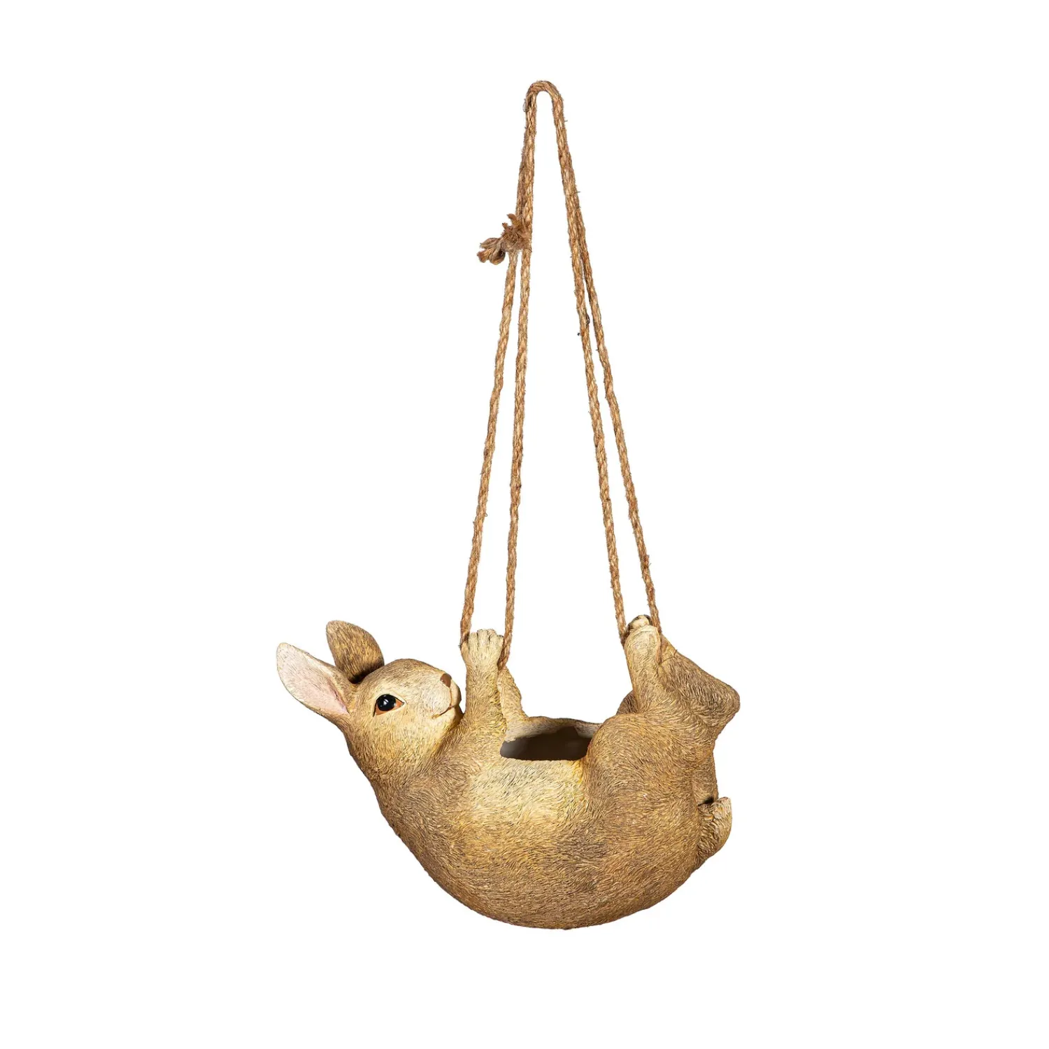 Plow & Hearth Planters & Plant Stands>Rabbit Hanging Planter with Jute