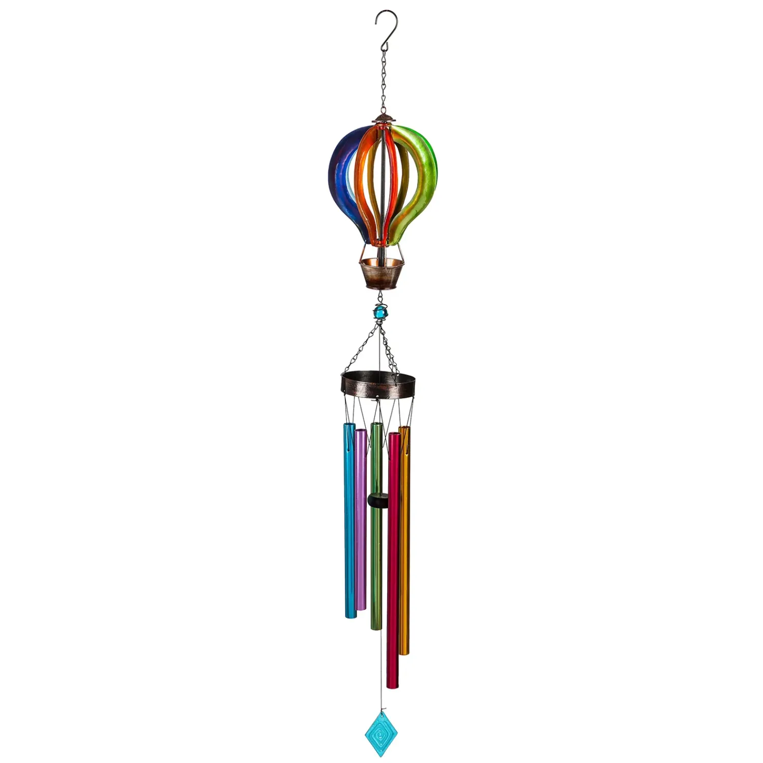 Plow & Hearth Wind Chimes & Mobiles>Rainbow Hot Air Balloon Wind Chime