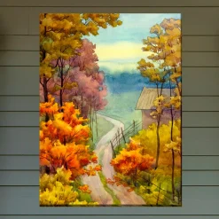 Plow & Hearth Outdoor Wall Art|Wall Art>Rambling Road Indoor/Outdoor Canvas Wall Art