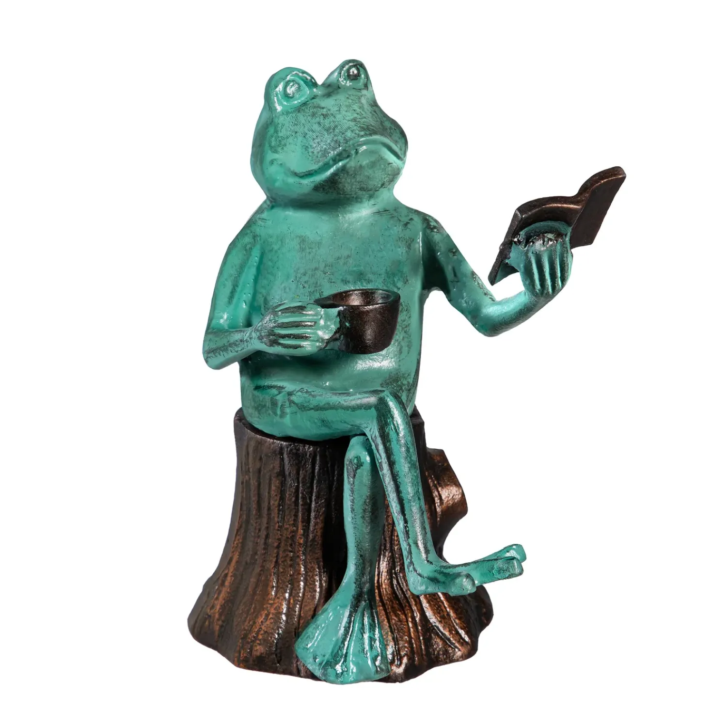 Plow & Hearth Garden Statues>Reading Frog Statue, 10" H