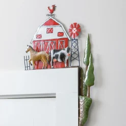 Plow & Hearth Decorative Accents|Wreaths>Reclaimed Metal Barnyard Door Crawler