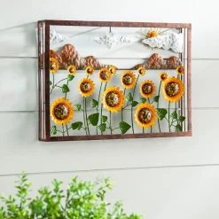 Plow & Hearth Wall Art>Reclaimed Metal Sunflower Wall Art
