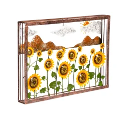 Plow & Hearth Wall Art>Reclaimed Metal Sunflower Wall Art