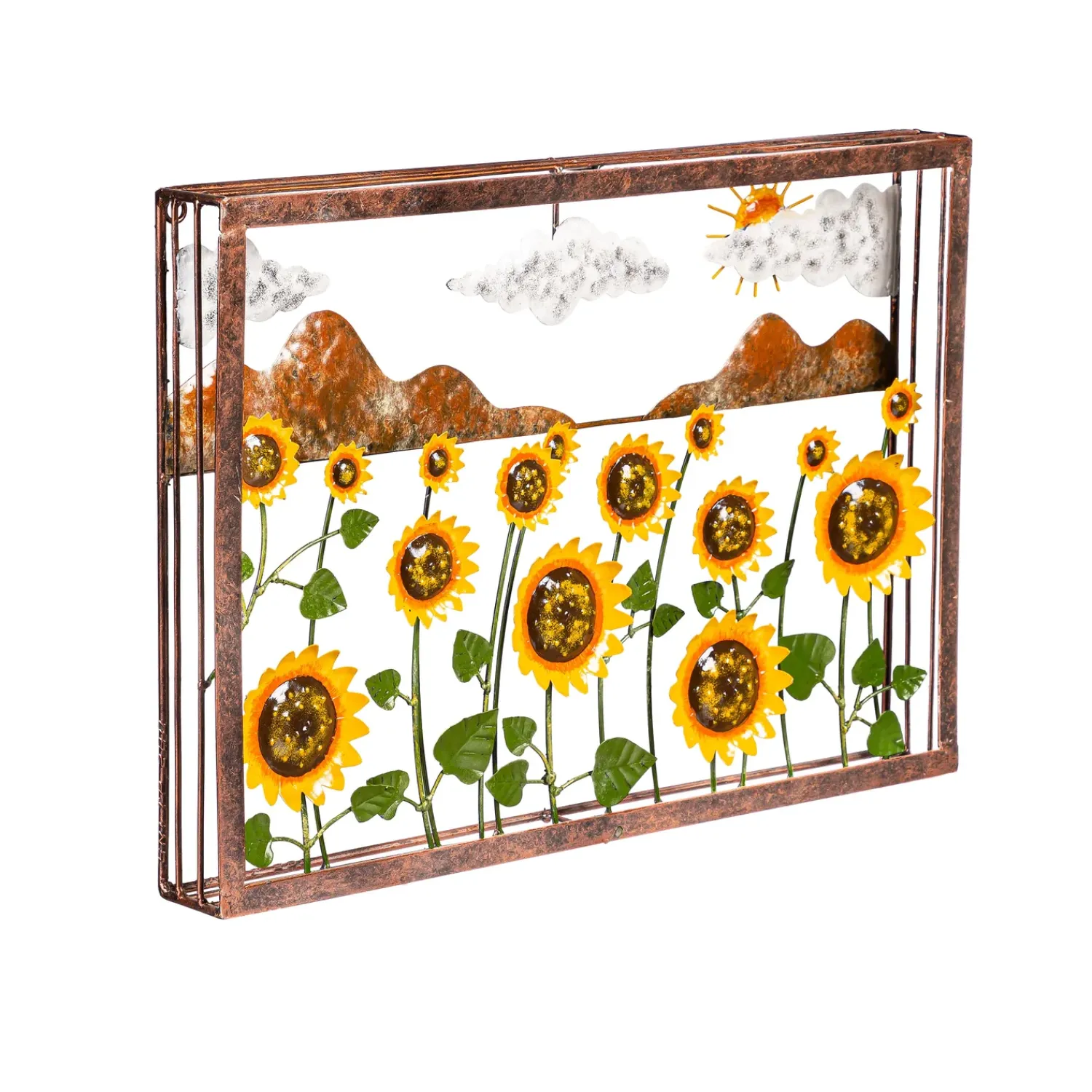 Plow & Hearth Wall Art>Reclaimed Metal Sunflower Wall Art