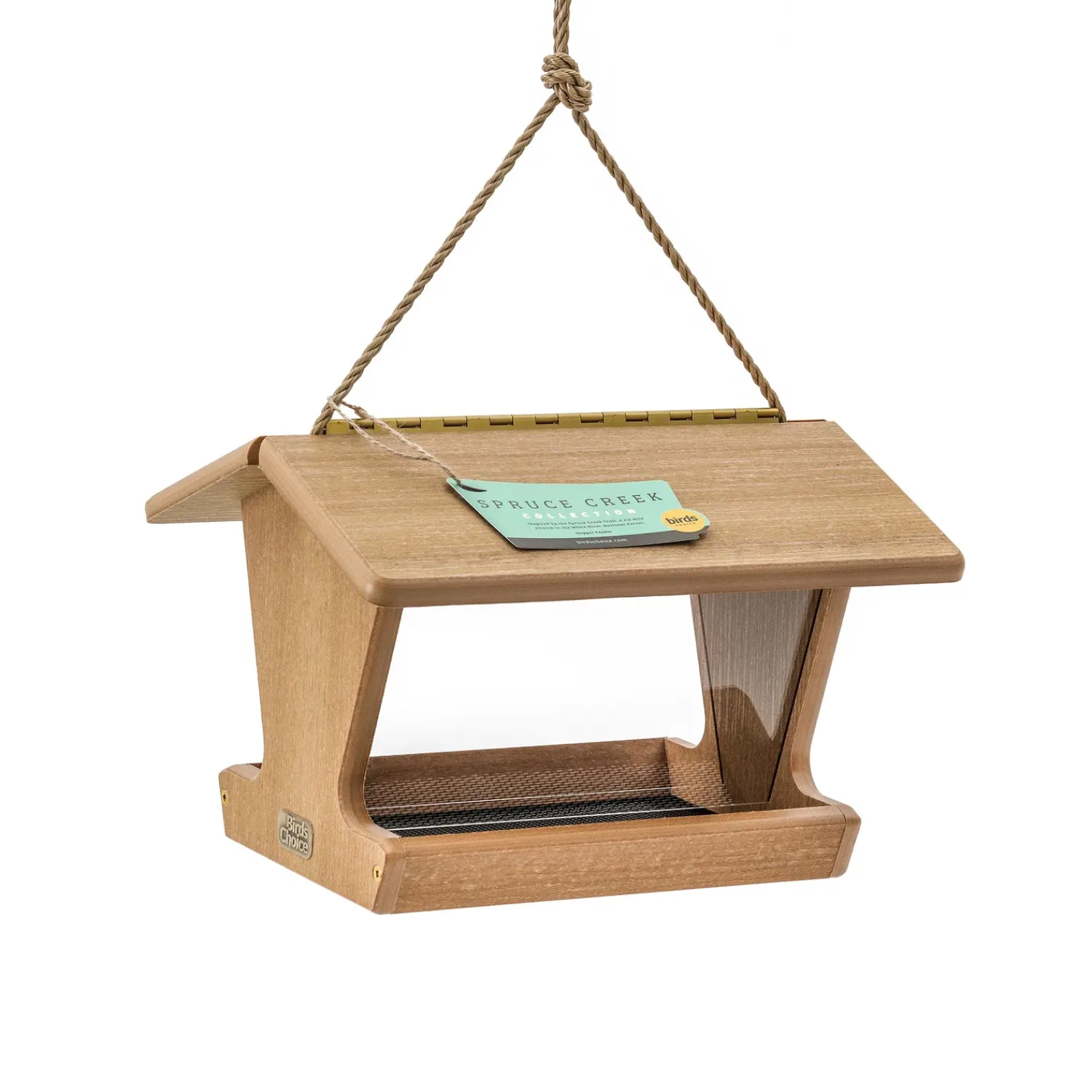 Plow & Hearth Bird Feeders>Recycled Poly-Lumber Hopper-Style Bird Feeder