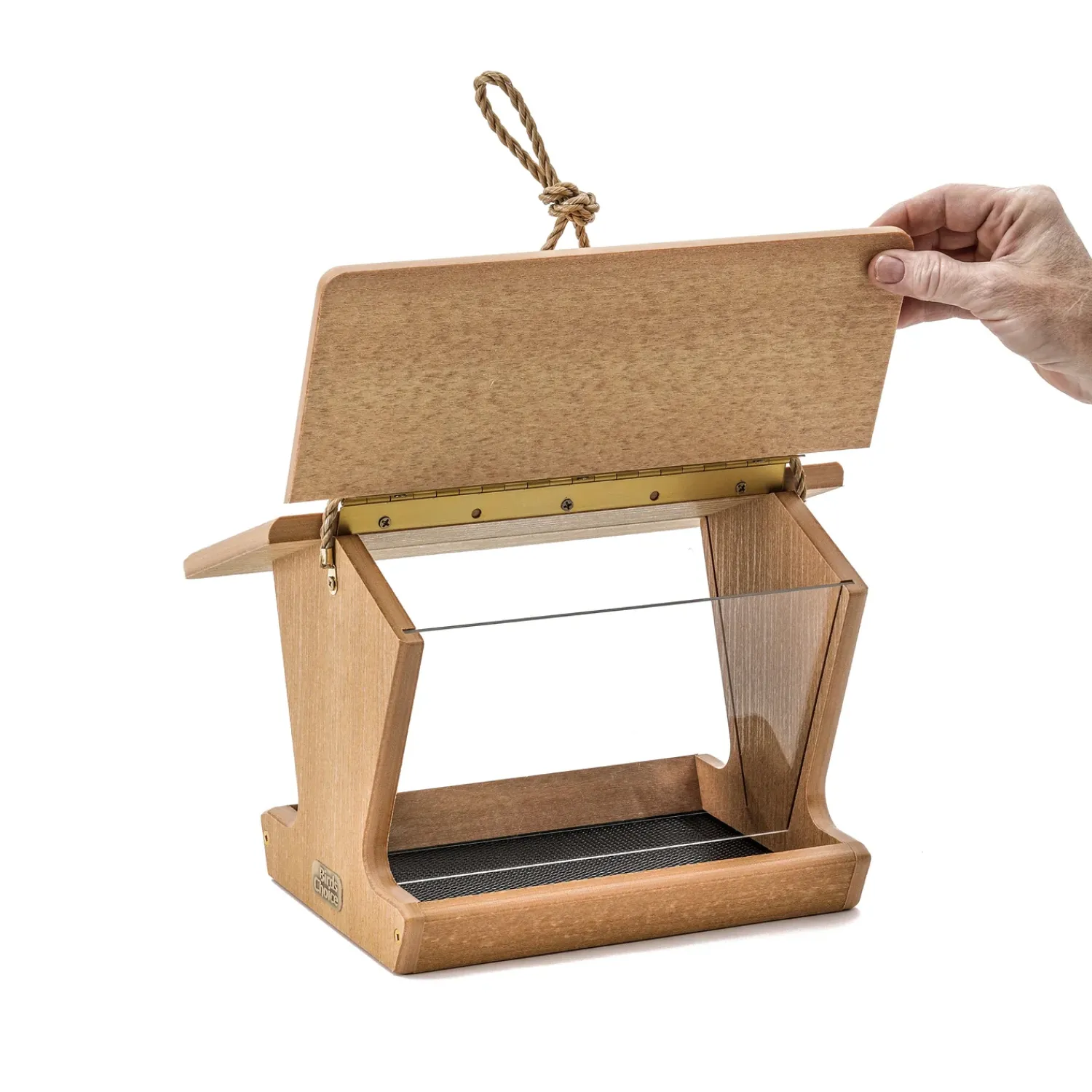 Plow & Hearth Bird Feeders>Recycled Poly-Lumber Hopper-Style Bird Feeder