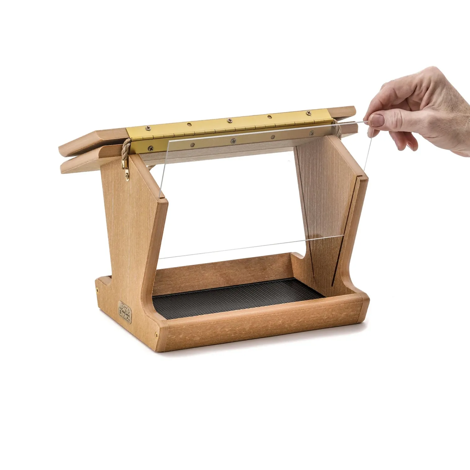 Plow & Hearth Bird Feeders>Recycled Poly-Lumber Hopper-Style Bird Feeder