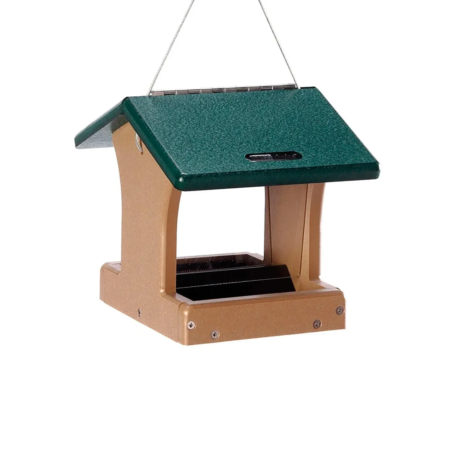 Plow & Hearth Bird Feeders>Recycled Poly-Lumber 2-Sided Hopper Bird Feeder