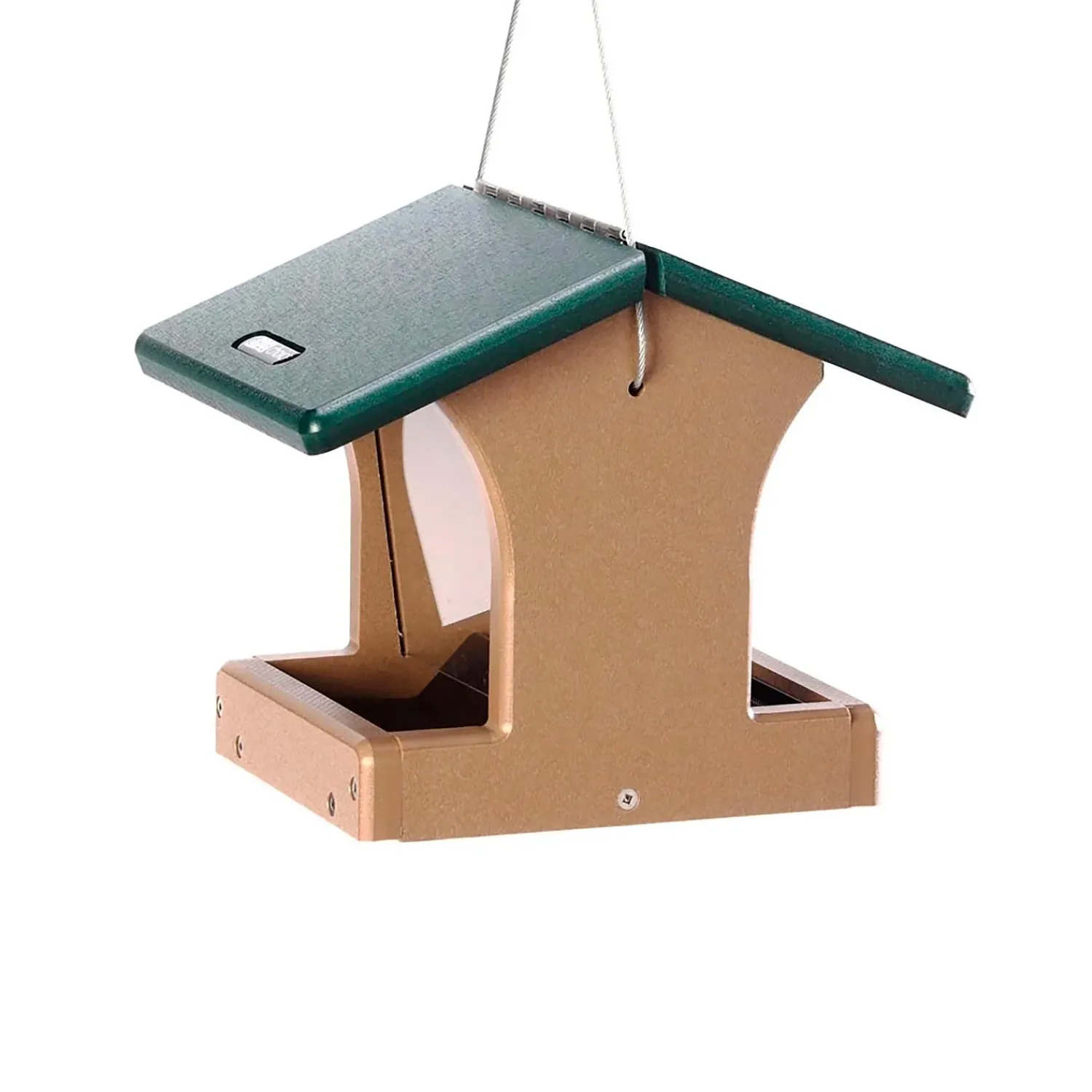 Plow & Hearth Bird Feeders>Recycled Poly-Lumber 2-Sided Hopper Bird Feeder