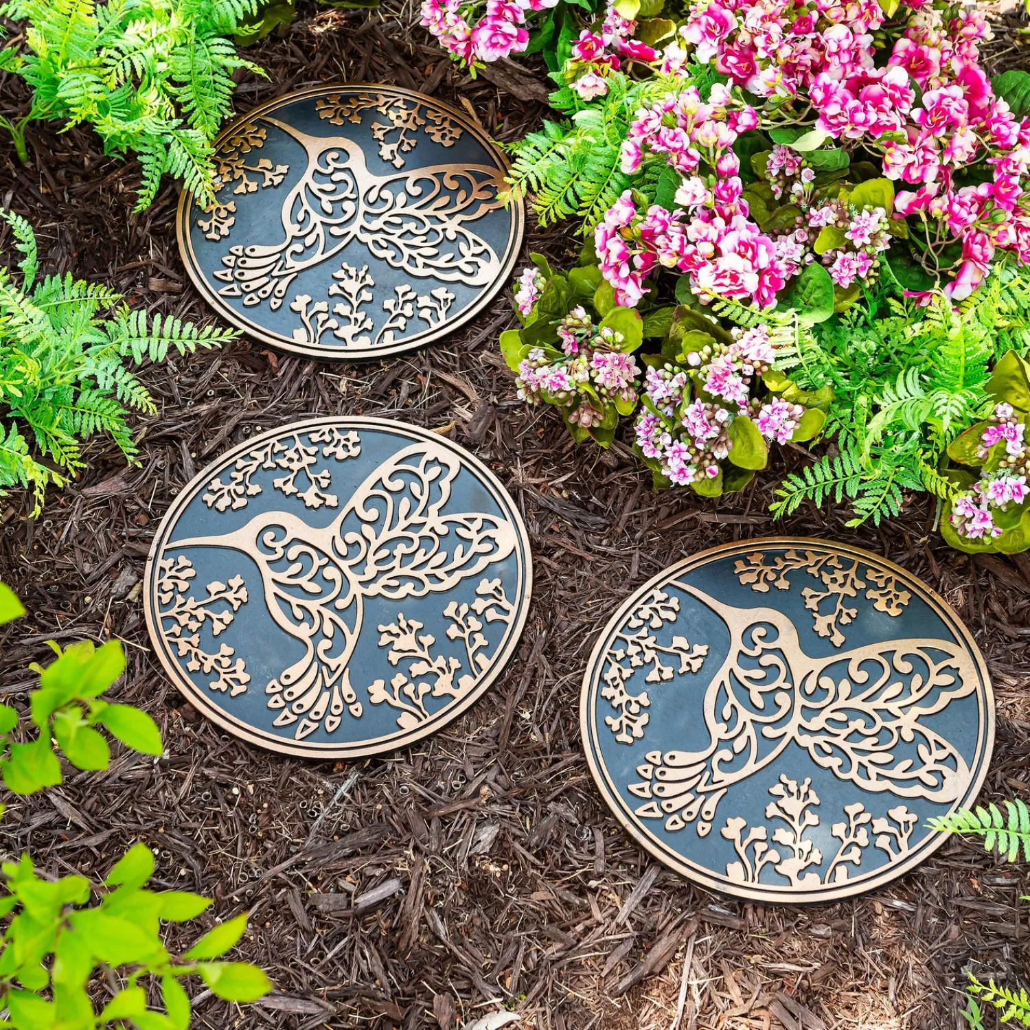 Plow & Hearth Pathways & Stepping Stones>Recycled Rubber Stepping Stones, Set of 3