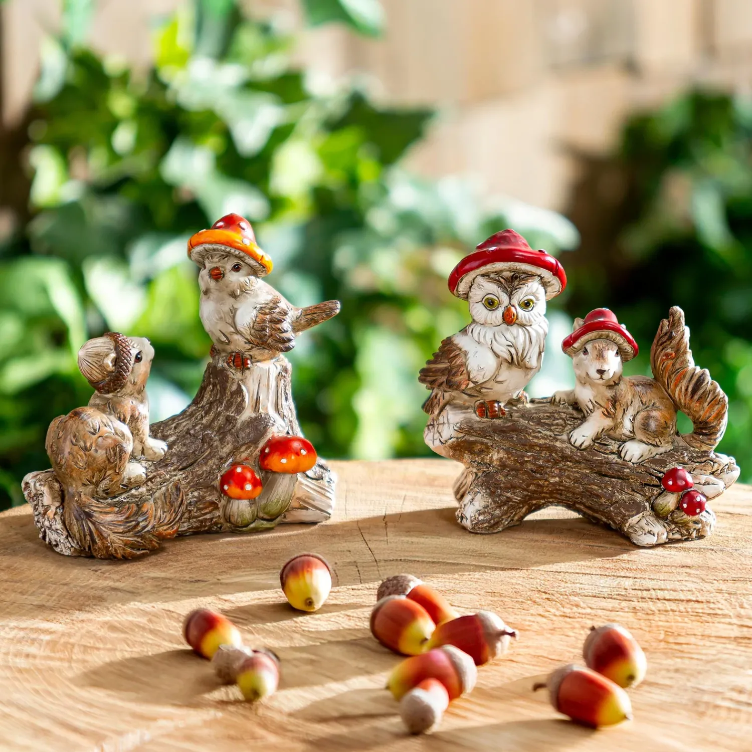 Plow & Hearth Garden Statues>Resin Mushroom Animals Statue, 5"H