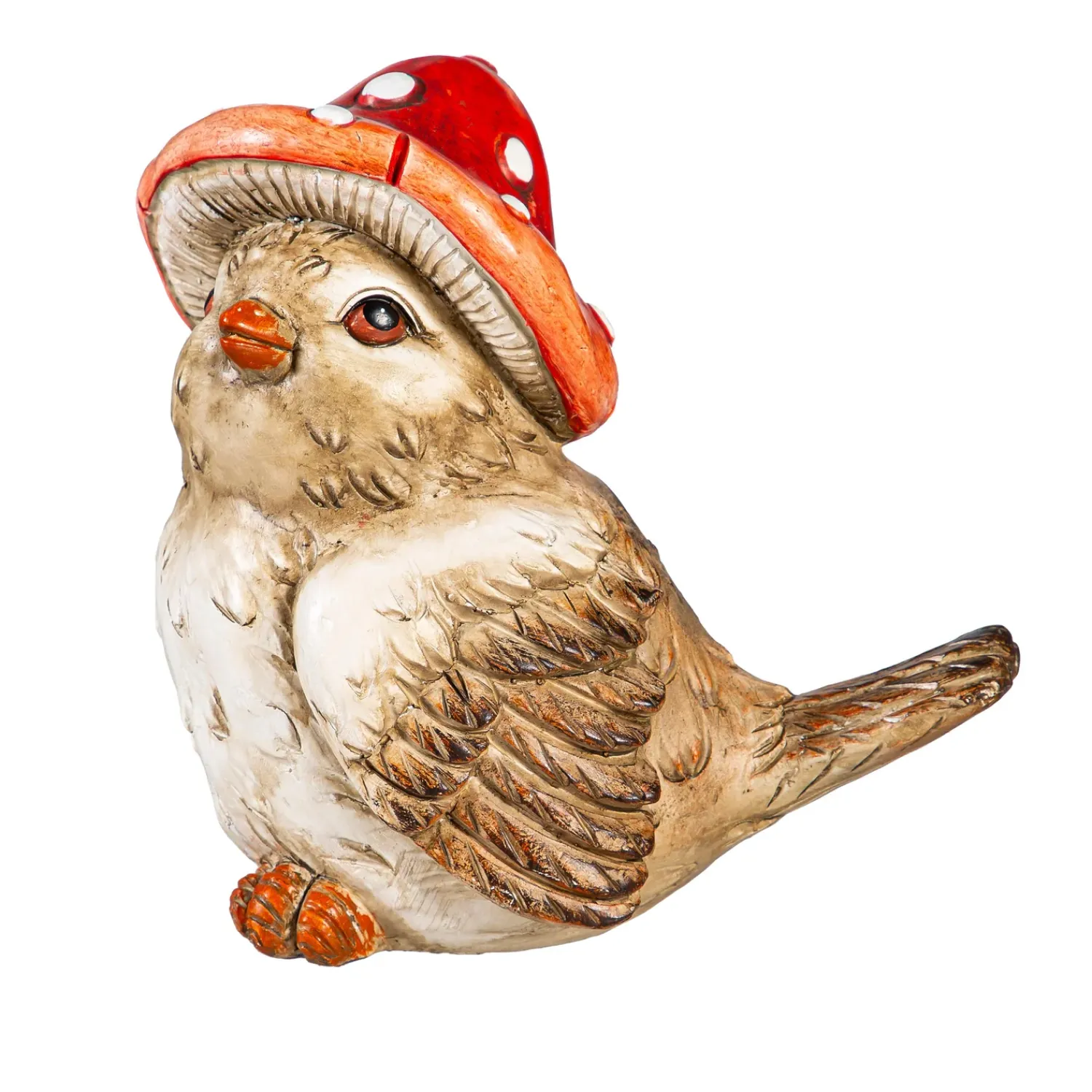Plow & Hearth Garden Statues>Resin Mushroom Birds Statue Set, 7"H