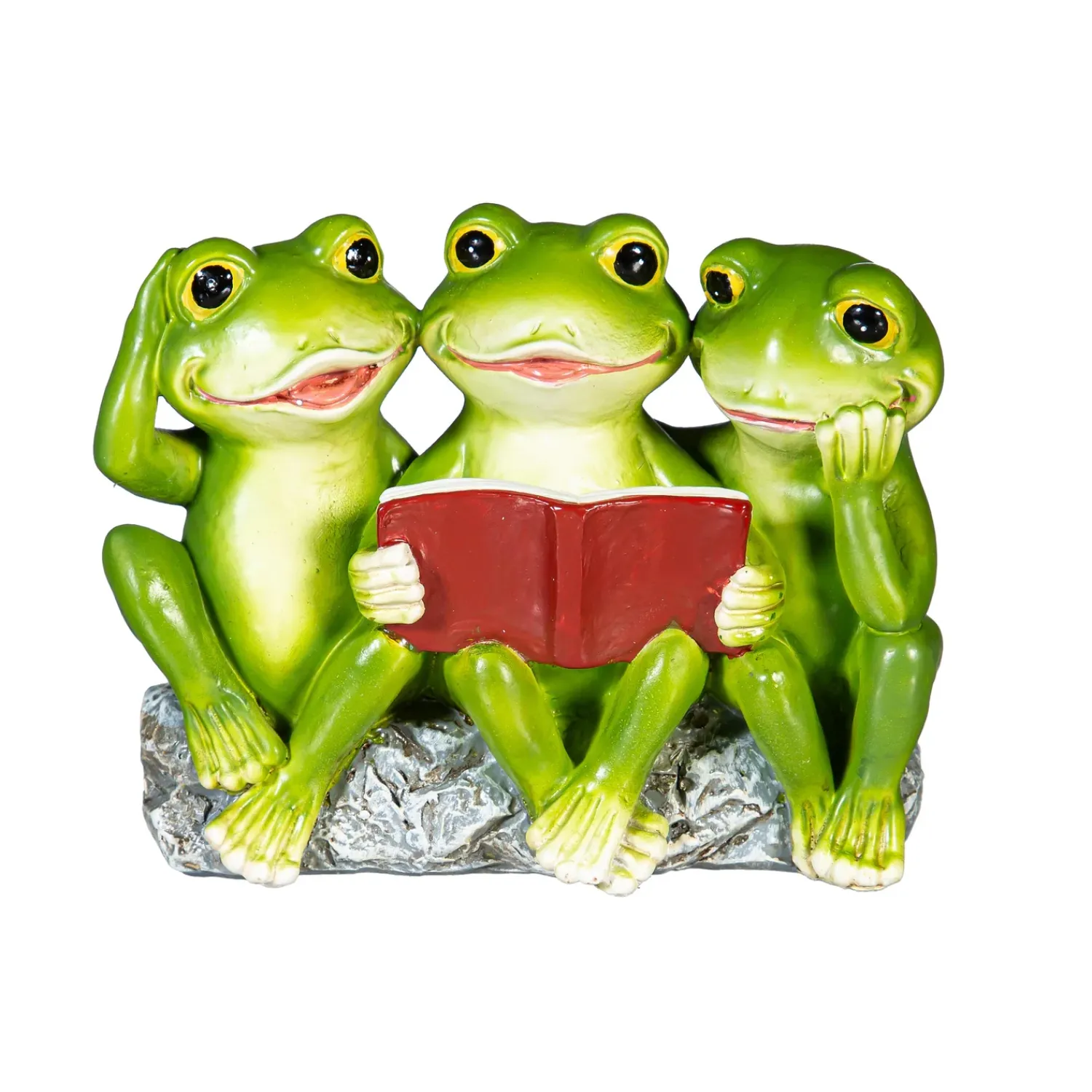 Plow & Hearth Garden Statues>Resin Reading Frog Family Statue, 4"H