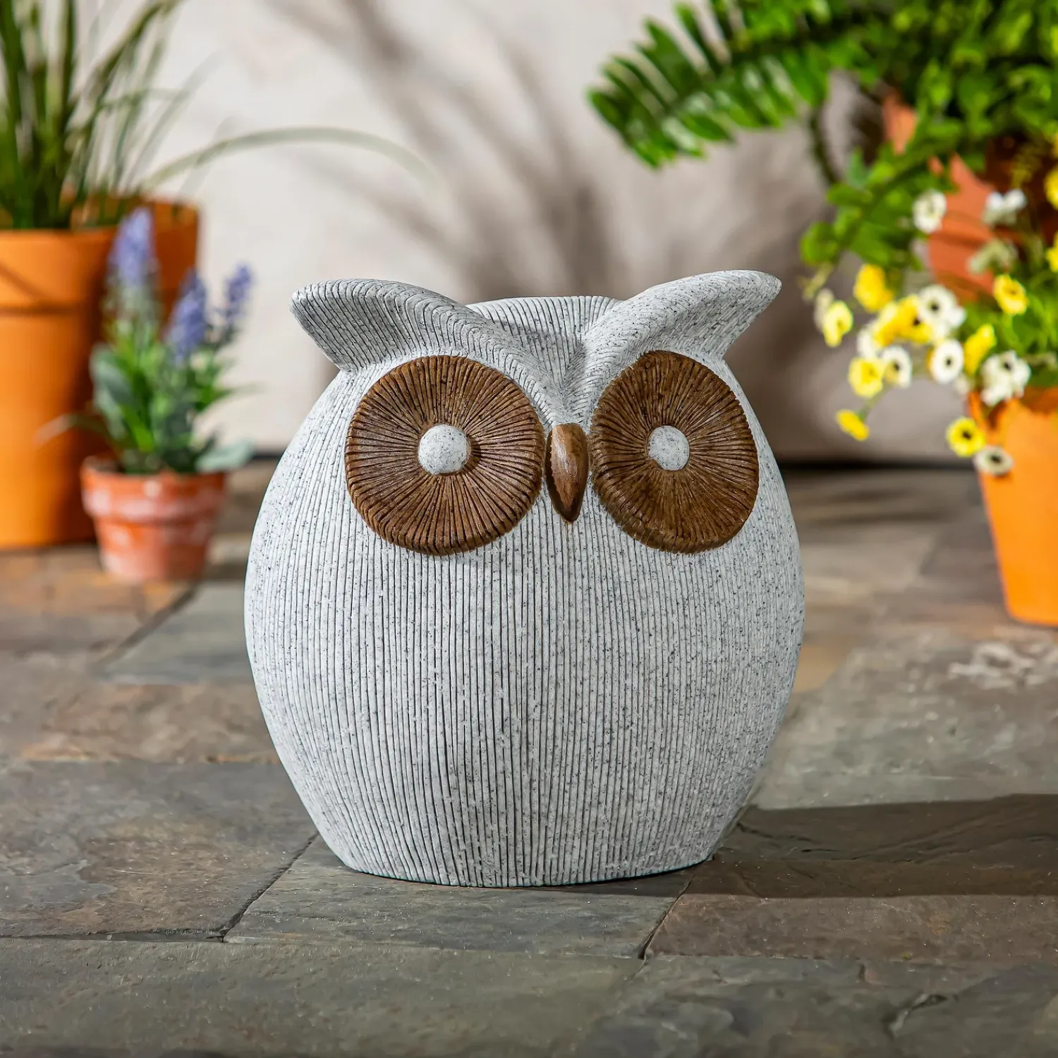 Plow & Hearth Garden Statues>Resin Stone Like Owl Statue, 11"H