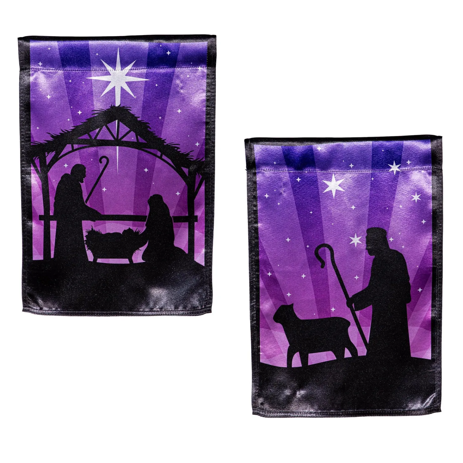 Plow & Hearth Garden Flags>Reversible Nativity Lustre Garden Flag