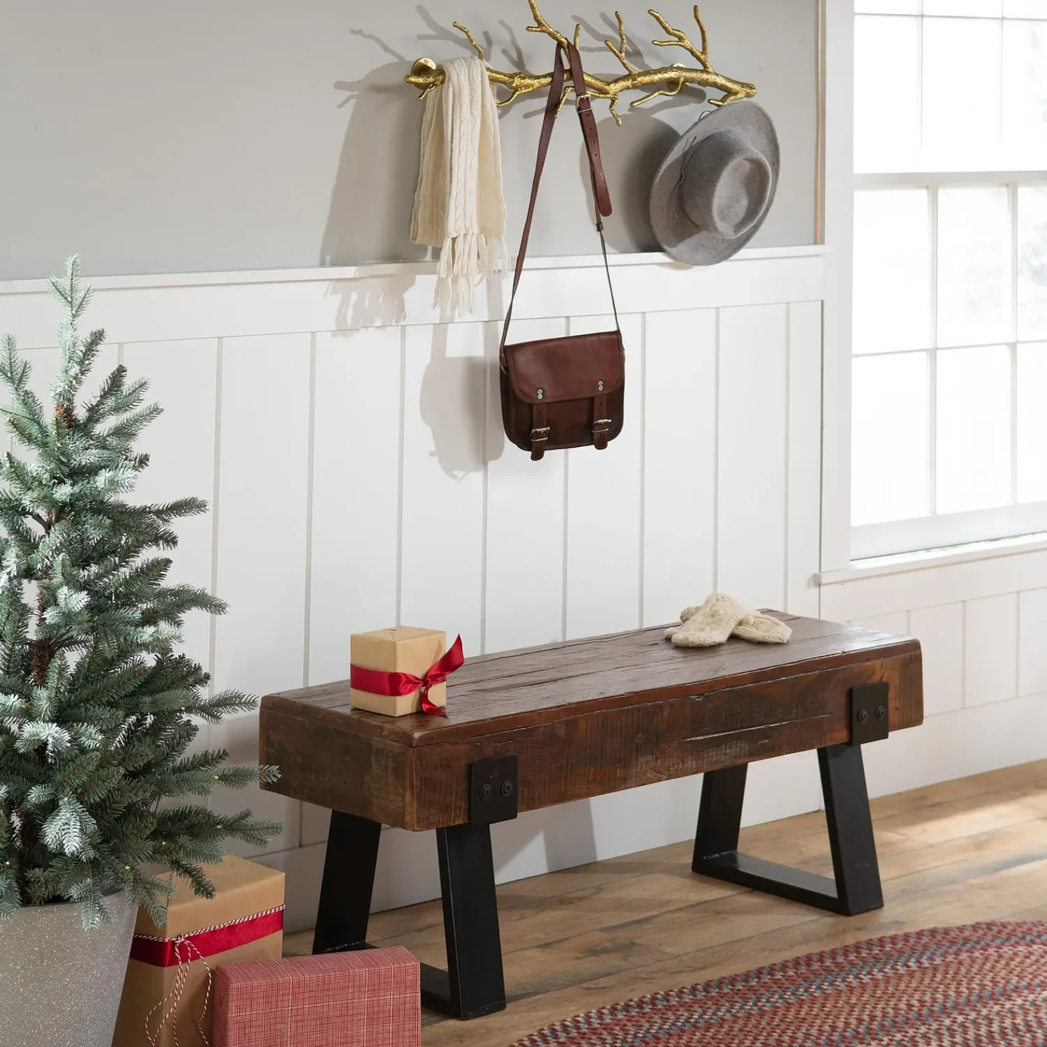Plow & Hearth Indoor Benches|Outdoor Benches>Richland Indoor/Outdoor Reclaimed Wood Bench
