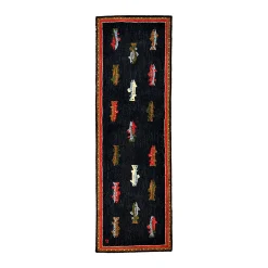 Plow & Hearth Area Rugs>River Fish Hand-Hooked Wool Accent Rug, 2'5" x 8' Runner