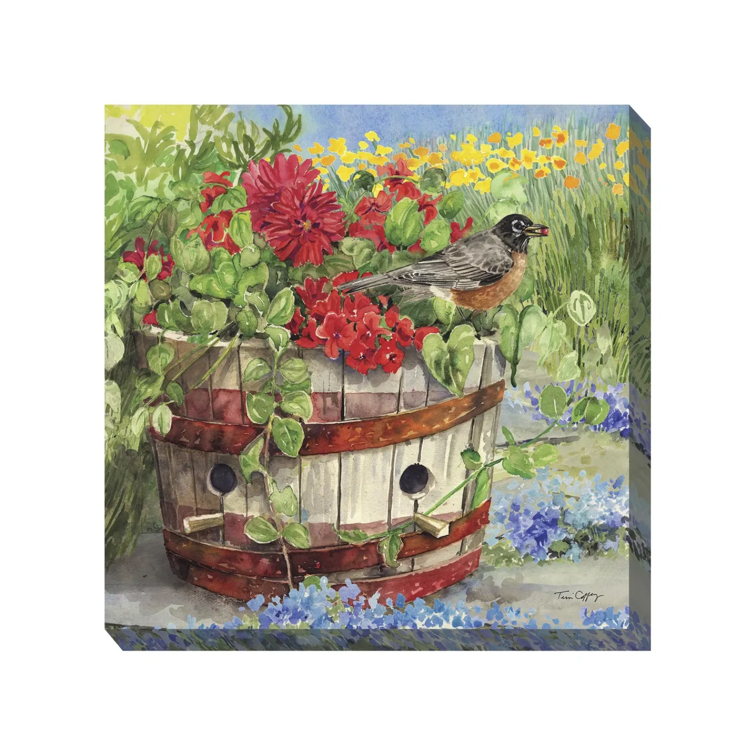 Plow & Hearth Outdoor Wall Art|Wall Art>Robin's Nest Indoor/Outdoor Canvas Wall Art