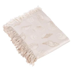Plow & Hearth Throws & Blankets>Seashell Tapestry Throw Beige