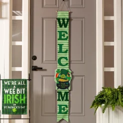 Plow & Hearth Fabric Door Hangers>Sending Love Valentine's Day/End of the Rainbow Double Sided Door Banner
