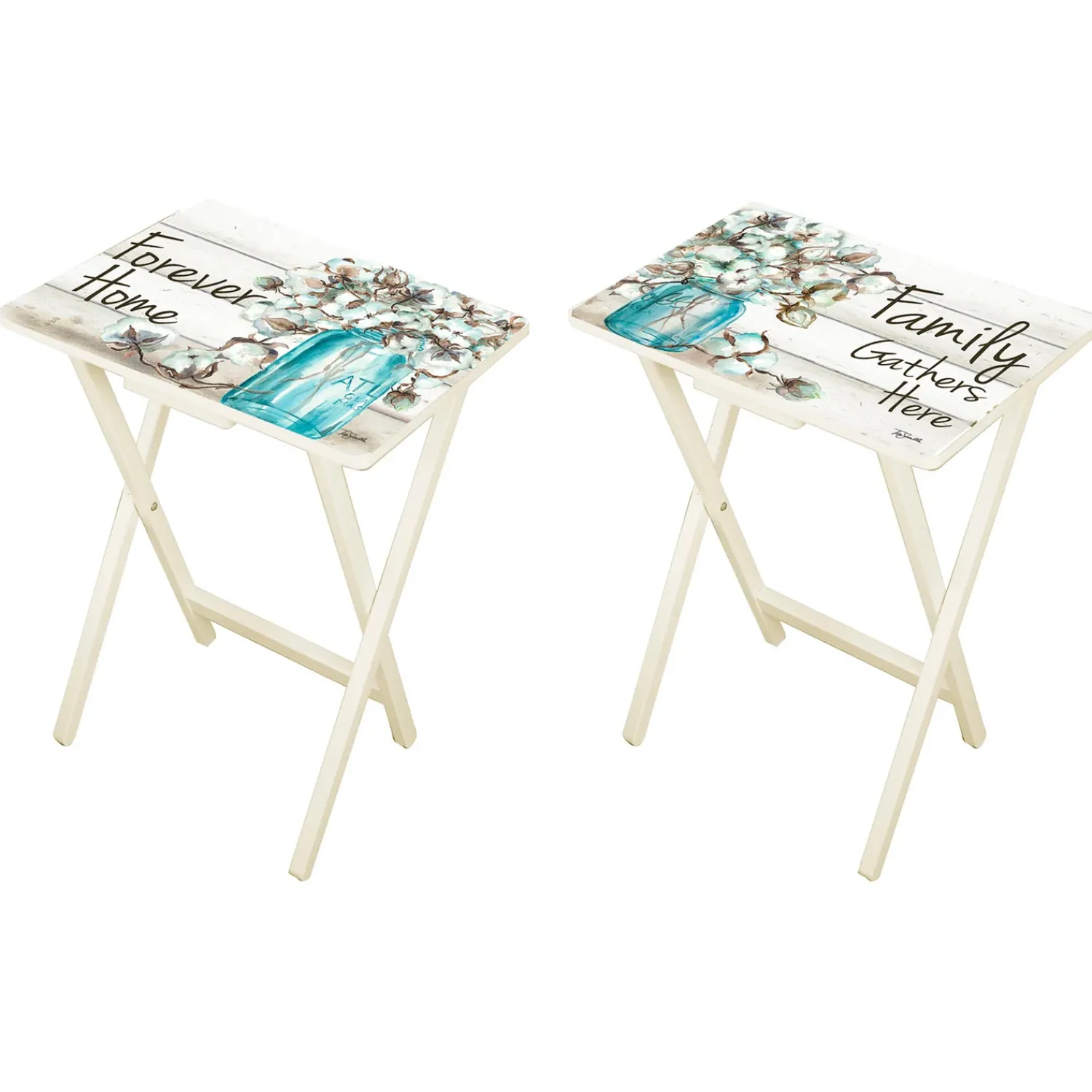 Plow & Hearth Accent Tables>Set of 2, Forever Home Foldable Side Table/ TV Tray