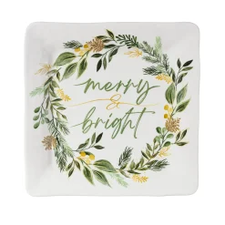 Plow & Hearth Plates & Platters>Shades of Green Platter Square Platter, 13.5"