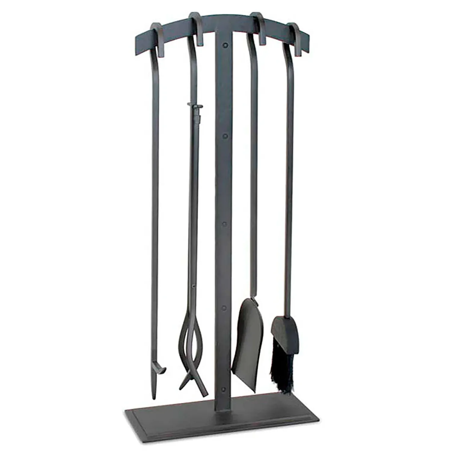 Plow & Hearth Fireplace Tool Sets>Shadow 4-Piece Fireplace Tool Set in Natural Finish Iron