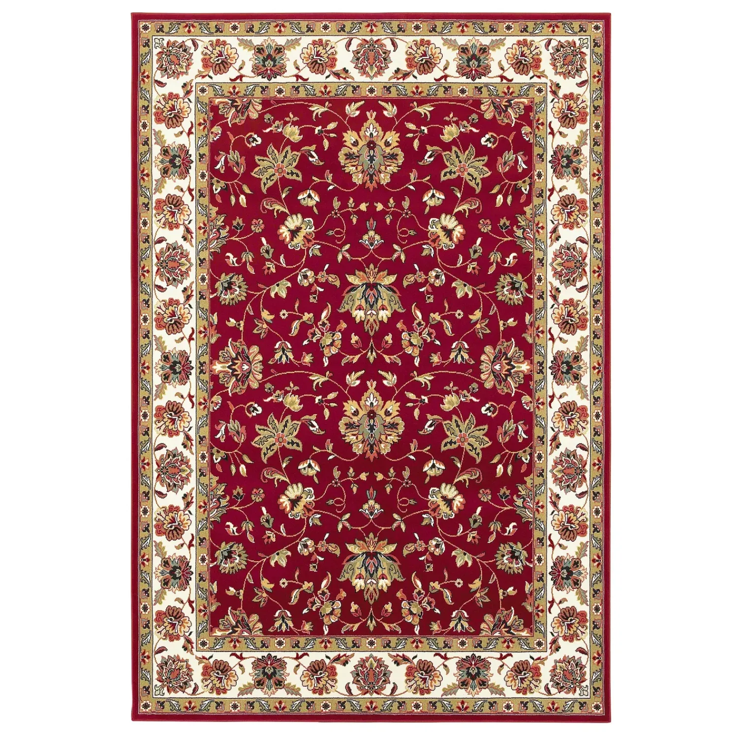Plow & Hearth Area Rugs>Sheridan Border Polypropylene Rug, 6'7" x 9'6" Red