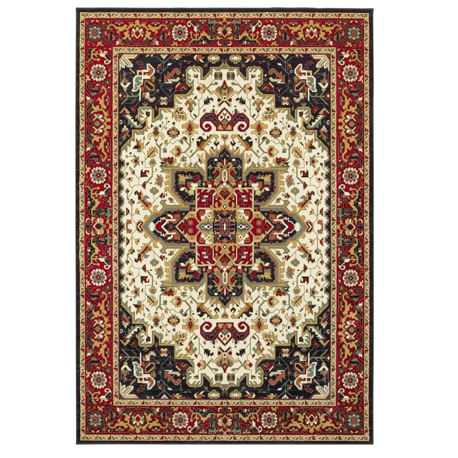 Plow & Hearth Area Rugs>Sheridan Medallion Polypropylene Rug, 1'10" x 3' Red