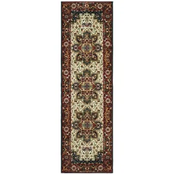 Plow & Hearth Area Rugs>Sheridan Medallion Polypropylene Rug, 2'3" x 7'6" Runner Red