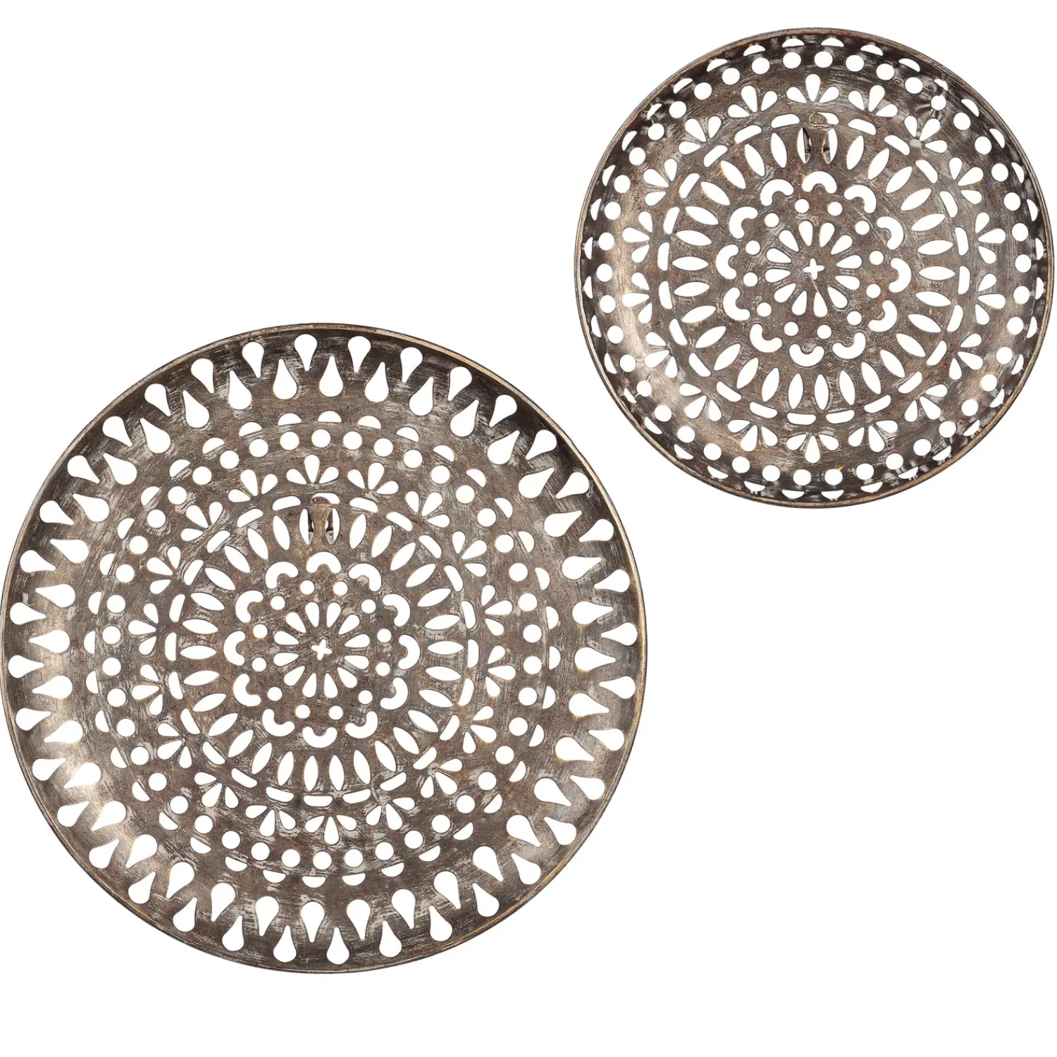 Plow & Hearth Wall Art>Silver Medallion Wall Décor, Set of 2