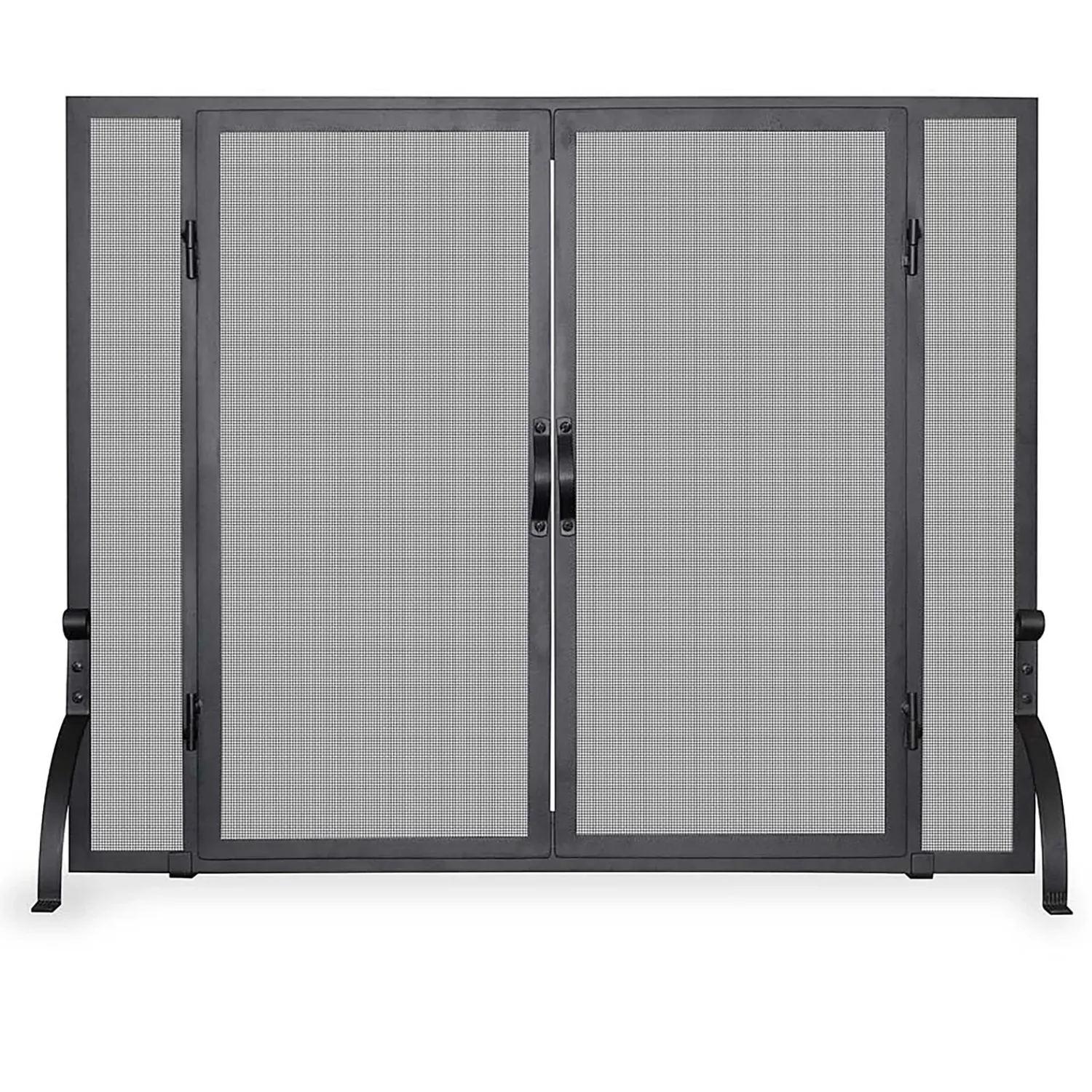 Plow & Hearth Fireplace Screens With Doors>Single Panel Wrought Iron Fireplace Screen with Doors Black