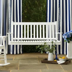 Plow & Hearth Swings & Hammocks>Slatted Wood Porch Swing WhitePaint