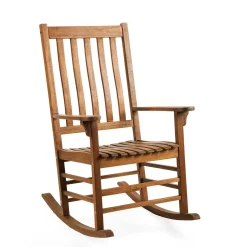 Plow & Hearth Chairs & Rockers|Rockers & Gliders>Slatted Wood Rocking Chair NaturalStain