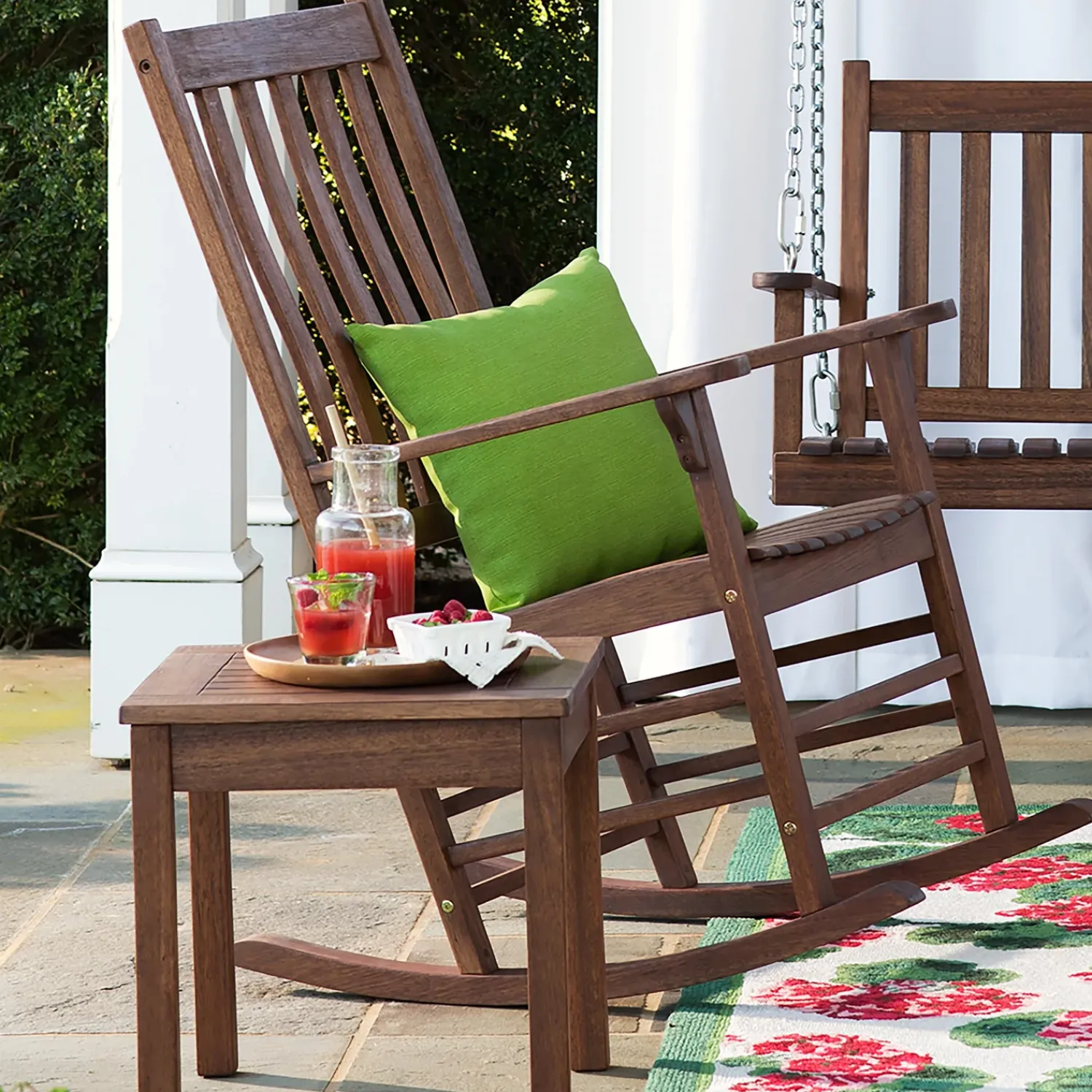 Plow & Hearth Outdoor Side Tables>Slatted Wood Side Table
