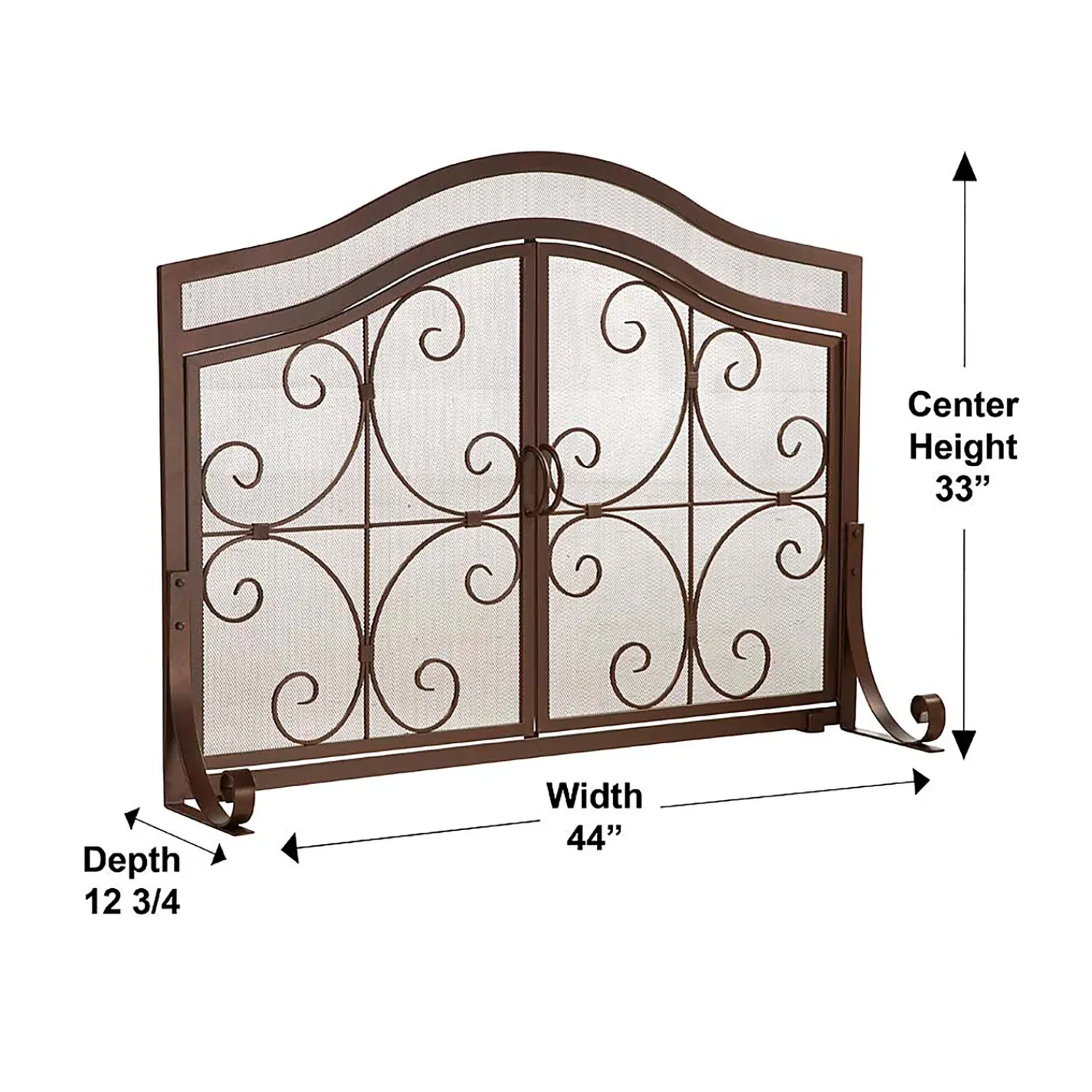 Plow & Hearth Fireplace Screens With Doors>Small Crest Fireplace Screen With Doors