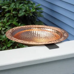 Plow & Hearth Birdbaths>Small Deck Mounted Copper Birdbath