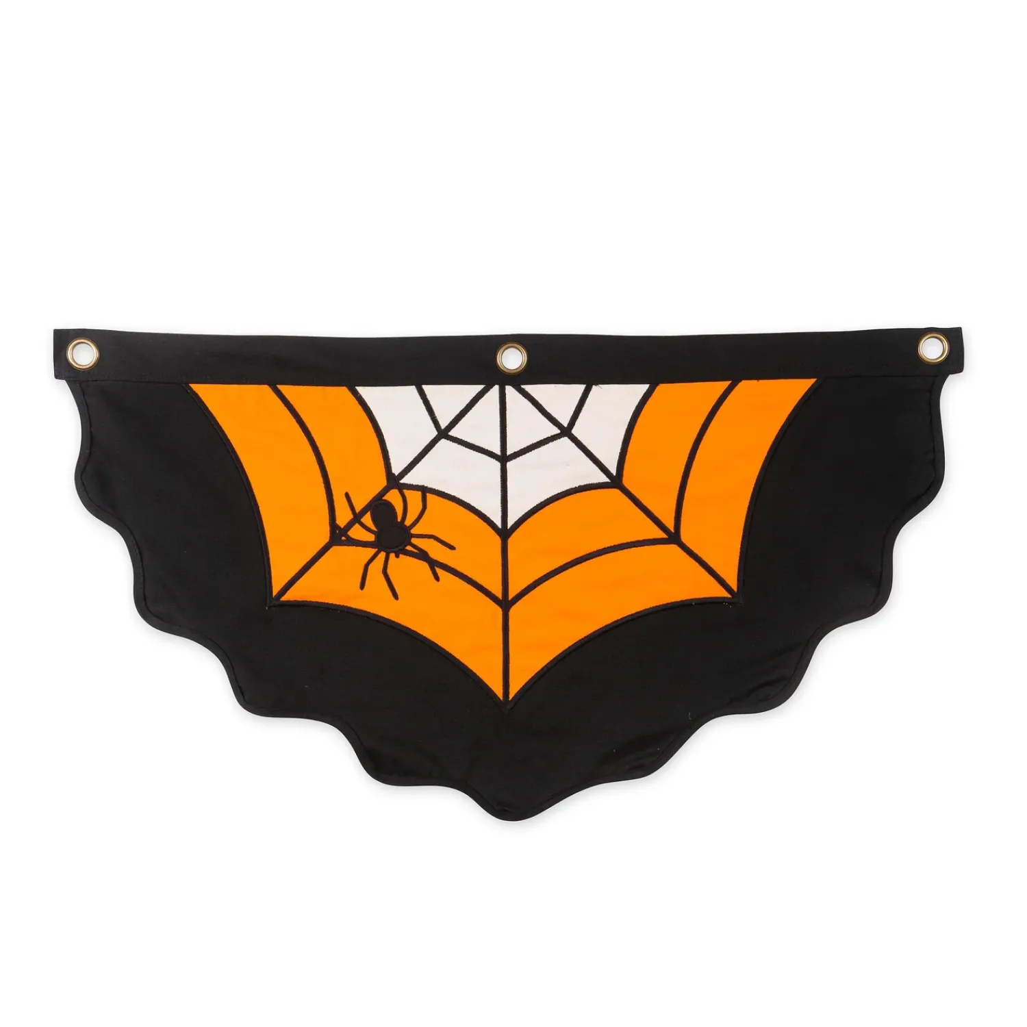 Plow & Hearth Bunting & Banners>Small Halloween Spider Web Cotton Bunting