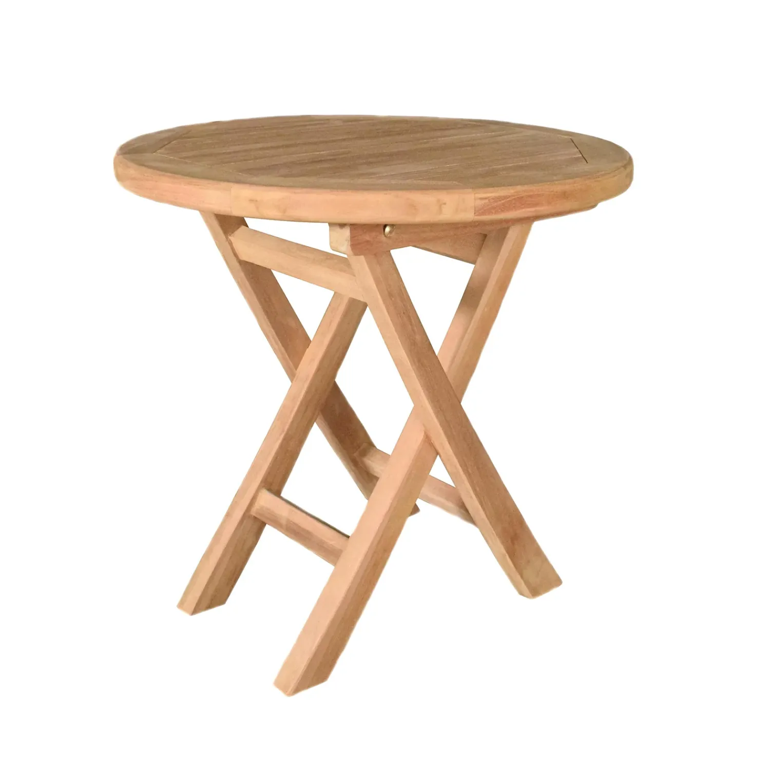 Plow & Hearth Outdoor Side Tables>Small Round Teak Folding Side Table