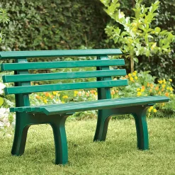 Plow & Hearth Outdoor Benches>Small 2-Seater Weatherproof PVC Garden Bench Green