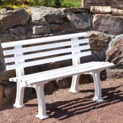 Plow & Hearth Outdoor Benches>Small 2-Seater Weatherproof PVC Garden Bench White