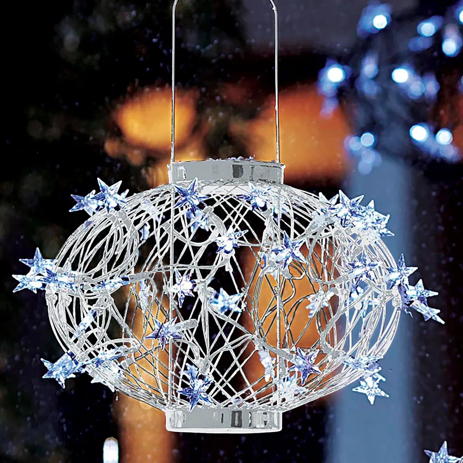 Plow & Hearth Solar Lighting>Small White Solar Star Lantern