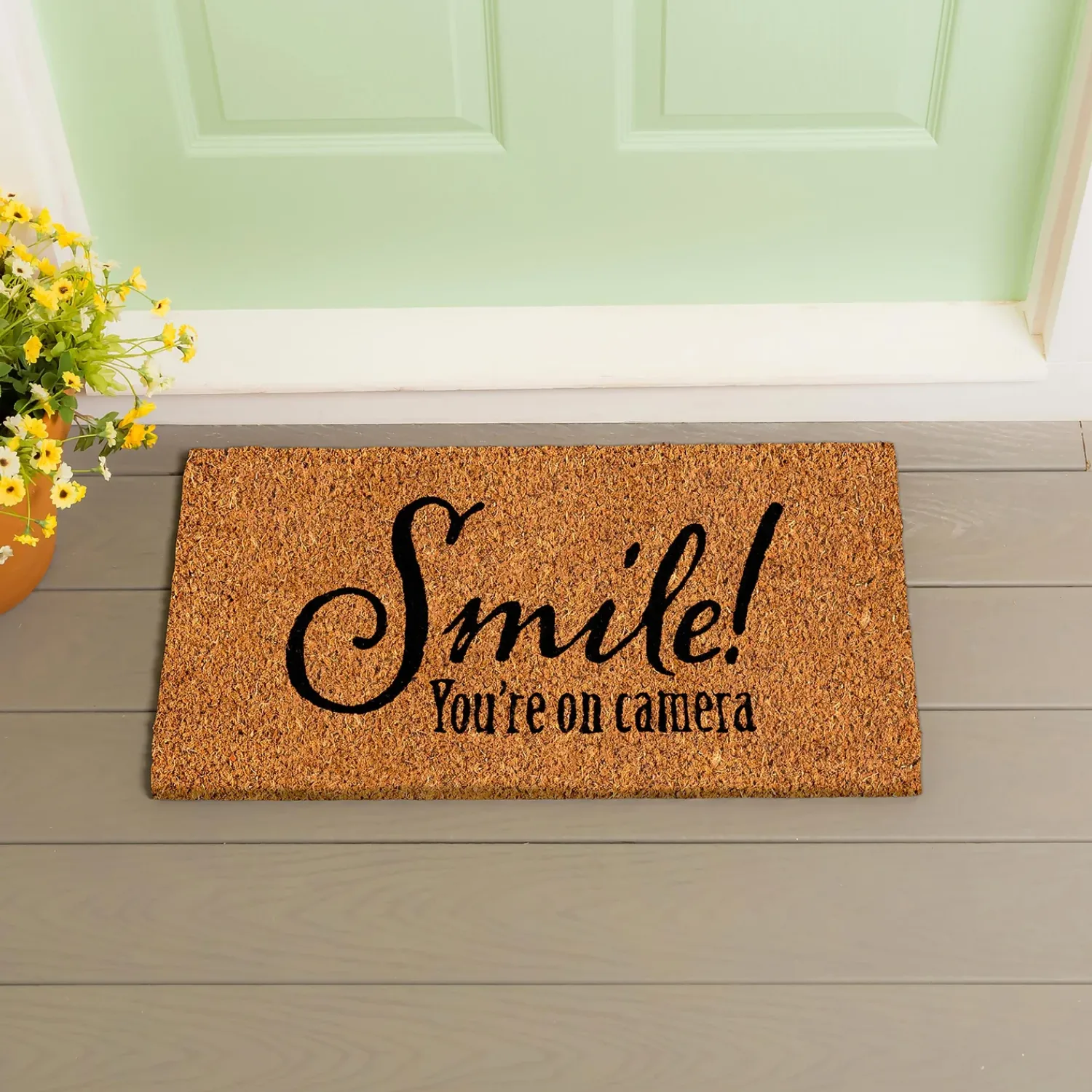 Plow & Hearth Coir Mats>Smile Coir Mat