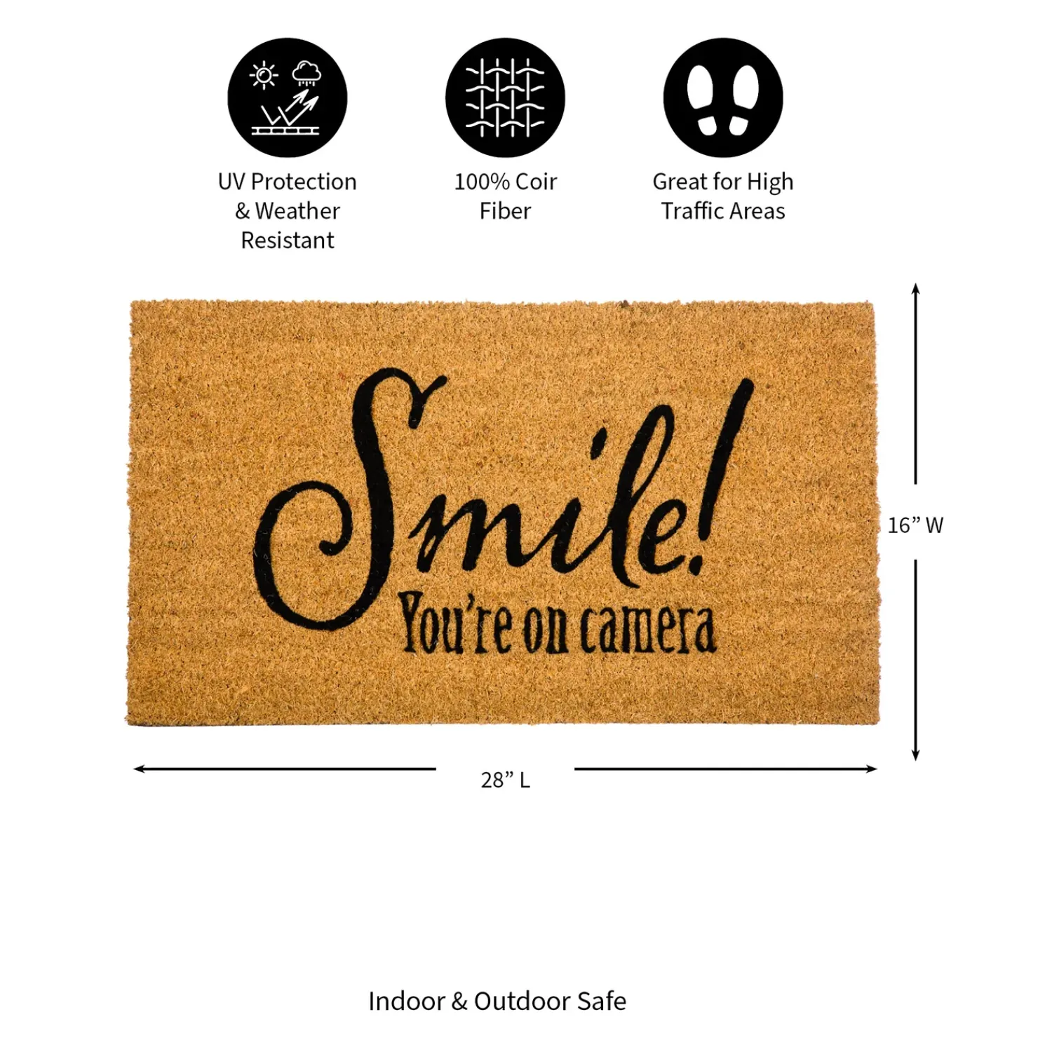 Plow & Hearth Coir Mats>Smile Coir Mat