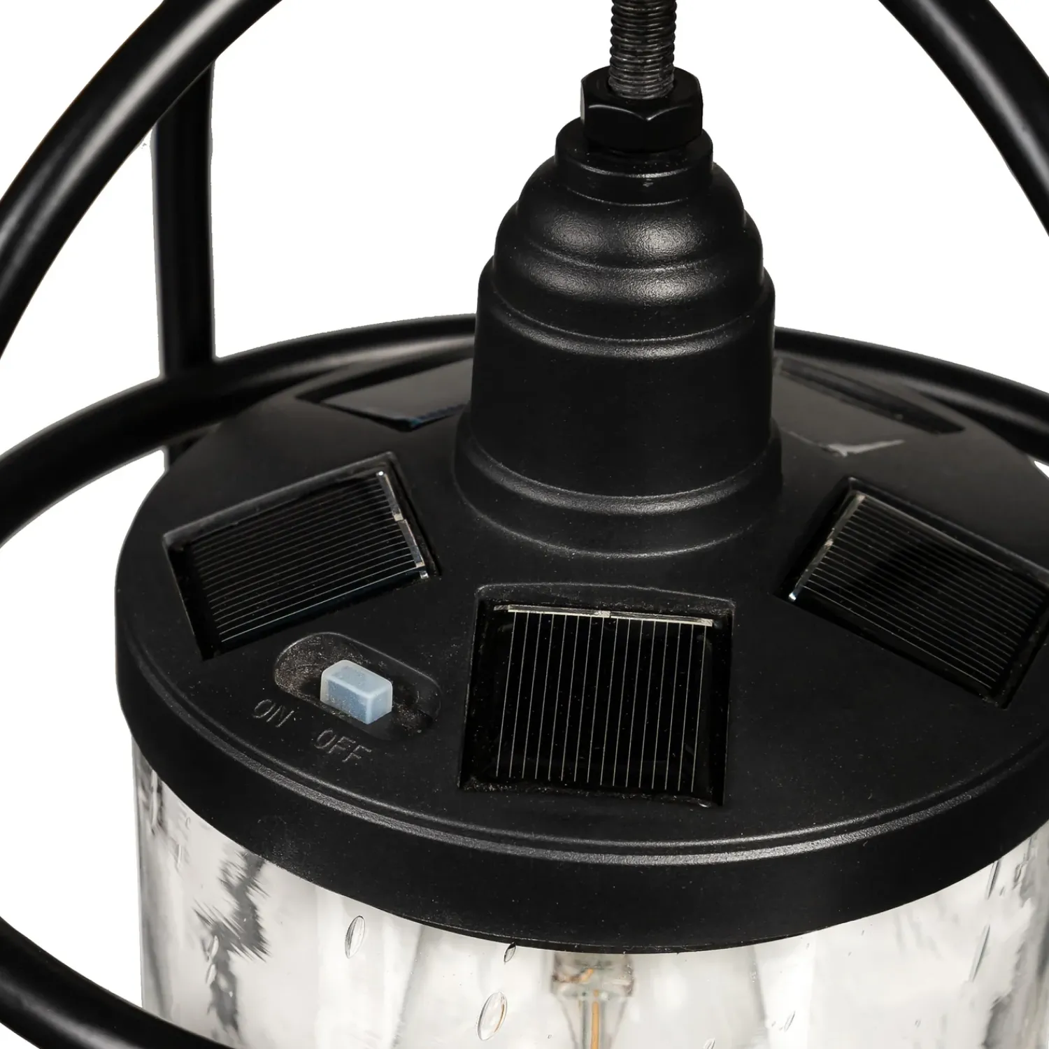 Plow & Hearth Solar Accents|Solar Lighting>Solar Metal and Bubble Glass Vintage Lantern
