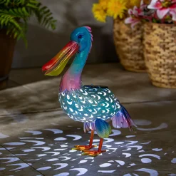 Plow & Hearth Garden Statues>Solar Metal Blue Pelican, 16"H