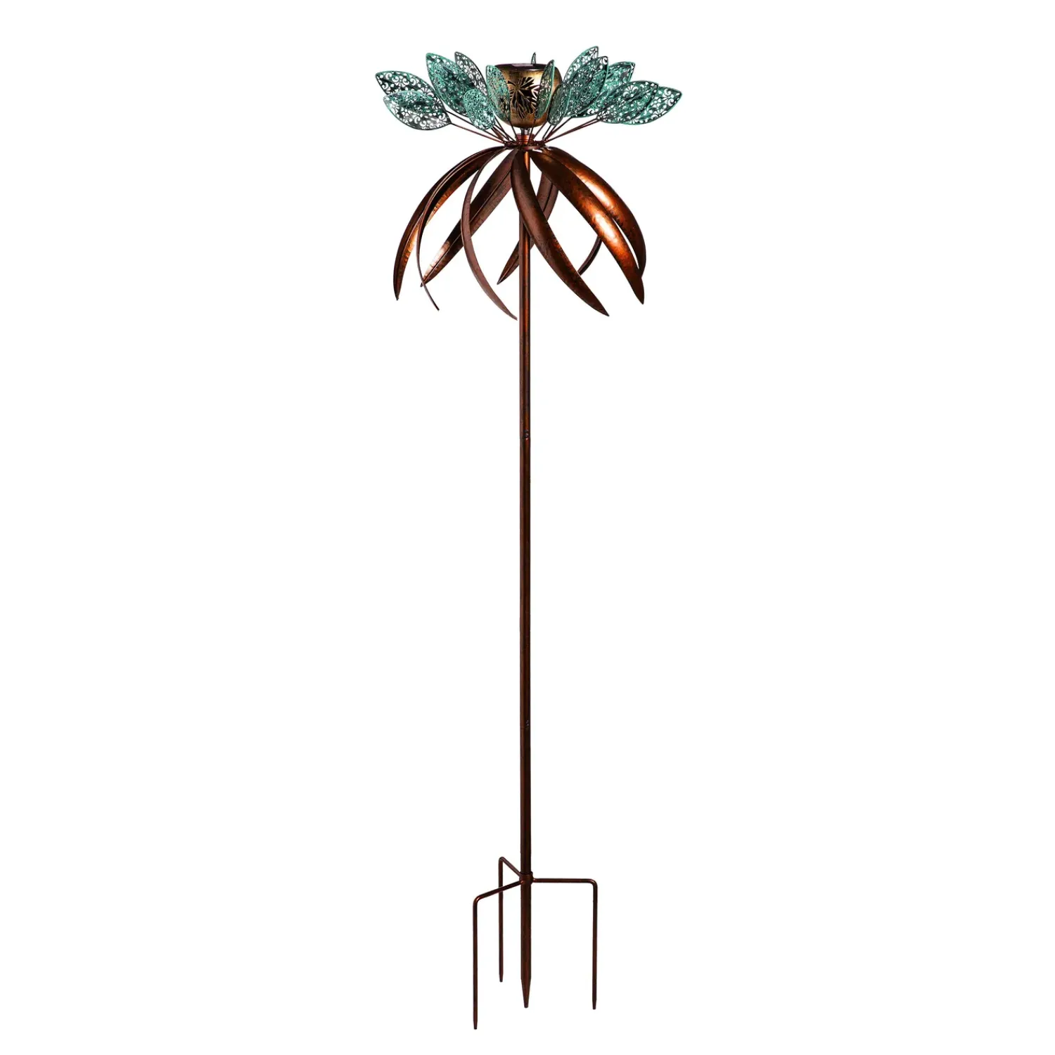 Plow & Hearth Wind Spinners|Solar Accents>Solar Metal Wind Spinner, Fairy Flower, 75"H