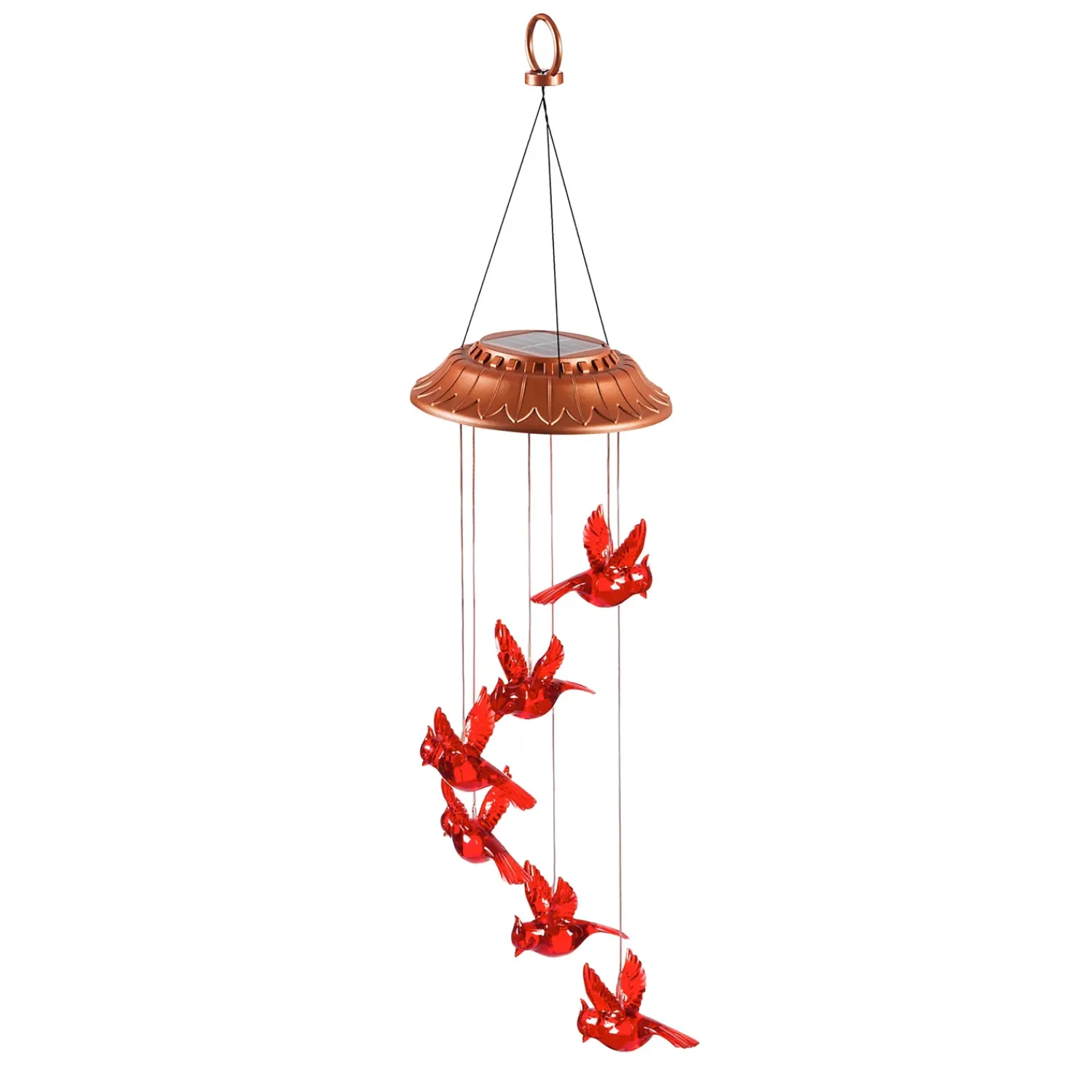 Plow & Hearth Wind Chimes & Mobiles|Solar Accents>Solar Mobile, Garden Days Cardinal